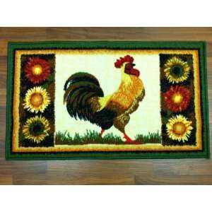  Rooster and Sunflower Accent Rug
