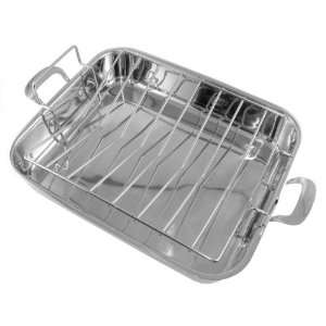  18/10 Stainless Steel Roaster Pan w/rack 16 3/4 x 14 x 3 