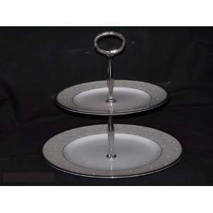    Noritake Satin Lace #4812 Hostess Tray 2 Tier