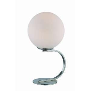   /FRO Betona Accent Table Lamp, Polished Steel with Frost Glass Shade