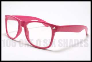 CLEAR Lens Eyeglasses Nerd Geek Retro Old School Style RED New  