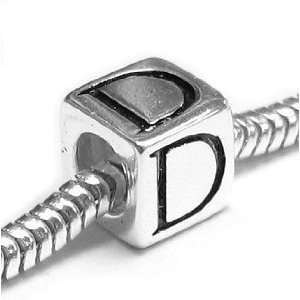   Cube Letter d Bead Charm For Pandora Troll Biagi Chamilia Jewelry