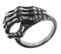 Alpaca Silver Ring R4 Skeleton Hand Life Death Size 10  