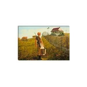  Little House On The Prairie Fenced by Banksy Canvas Art 
