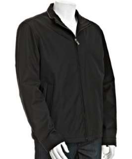 Rainforest black micro twill three layer zip coat   