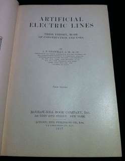 1917 ARTIFICIAL ELECTRICITY LINES Book ELECTRIC CHAIR INVENTOR 1st 