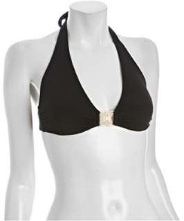 Trina Turk black Gypset triangle halter bikini top   up to 