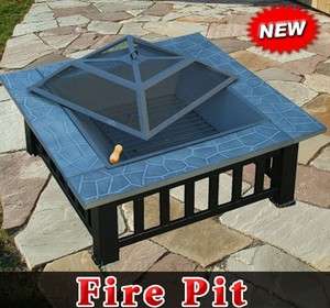New Outdoor Garden Backyard Patio Metal Deck Fire Pit With Free Cover