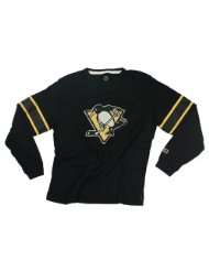   Penguins NHL Mens Long Sleeve Crew Shirt, Vintage Logo, Black