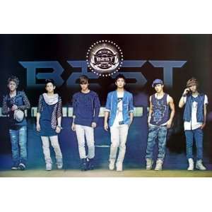  B2ST onstage blue horiz POSTER 34 x 23.5 Korean boy band B 