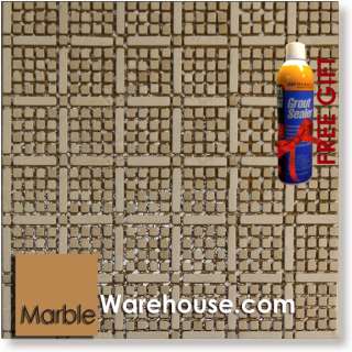   Crema Marble Tumbled Tile & Stone Mosaic Sheet for Flooring Backsplash