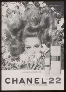 1966 Chanel No.22 spray perfume flower woman photo ad  