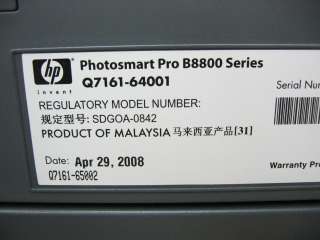 HP Q7161 64001 Photosmart Pro B8800 Inkjet Printer  