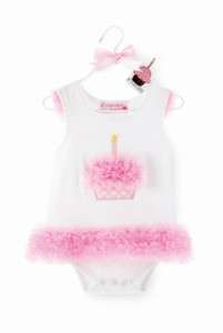 Mud Pie Girl Pink Cupcake Outfit 12 18 months  