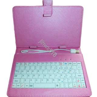 white/Red/Pink Leather Case of usb Keyboard for 7 inch MID Tablet PC 