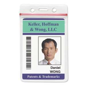 com 1815 1110 Clear Vinyl Horizontal Holder Name Badge Size with Pin 