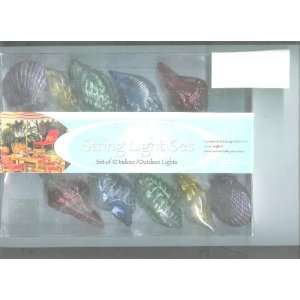  Set of 10 Indoor/Outdoor Colorful Sea Shell Light Set 
