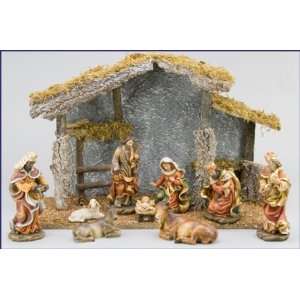  9 piece 6 Resin Nativity with 12.5 High Stable (Malhame 