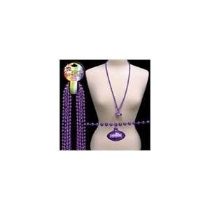  Purple Football Bead Necklaces