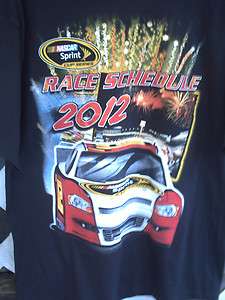 2012 NASCAR SPRINT CUP SERIES SCHEDULE SHIRT  