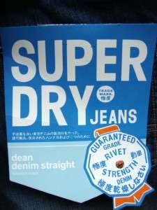 SUPERDRY Dean Denim Straight Ranger Wash Mens Jeans Size 32  