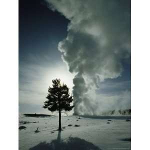 Old Faithful Geyser Erupting in Winter National Geographic Collection 