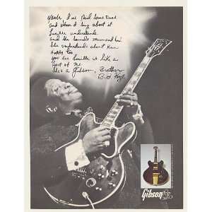 1974 B.B. King Lucille Gibson Guitar Photo Print Ad (47420 