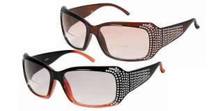 Faux Rhinestone Bifocal Sun Reading Glasses 1.50 R424BS  