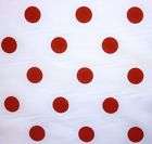 white polycotton lrg red polka dot spot fabric p metre