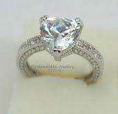 Womens Heart Shape Ring Large Clear CZ Size 11  