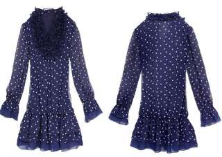 Womens New Stylish Casual Polka Dots Chiffon Tops Dress  