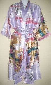 Island Heat SI ROU womens designer silk robes Lavender  