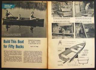 16 Rowboat Flat Bottom 1954 PLANS Plank construction  