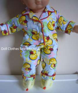 DOLL CLOTHES Fits BITTY BABY Boy Twin Ducky Pajamas  