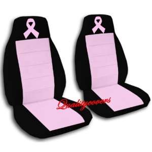  2 Black and sweet pink Ribbon car seat covers for a 2002 
