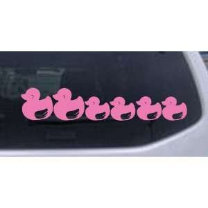 Pink 11.5in X 2.3in    4 Children Rubber Ducky Family Stick Family Car 