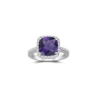   22 Cts Diamond & 0.39 Cts Amethyst Ring in Platinum 5.0 Jewelry