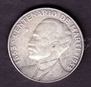 CUBA SILVER COIN ,PESO, 1953 YEAR  