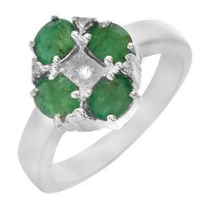 Elegant Brand New Ring With 1.42Ctw Precious Stones   Genuine Emeralds 
