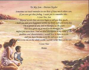 Personalized Poem for Son I Love You Mother & Son Background 