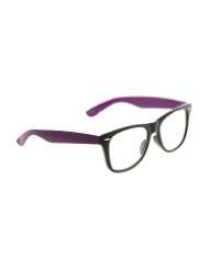 Black Purple Retro Clear Lens Glasses