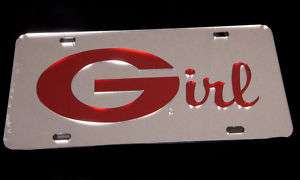 Georgia Bulldogs Mirrored G Girl License Plate #04154  