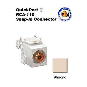    RYA RCA 110 QuickPort Snap In Connector   Almond