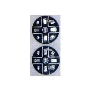  Rhinestone Buttons 25mm Black & Silver (3 Pack) Pet 