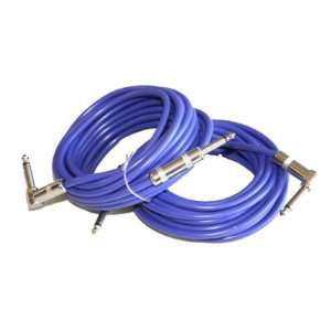   Right Angle to Straight 20 Colored Guitar/Instrument Cables Purple