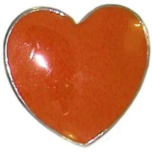   Enamel Heart Ring, Adjustable In Red with Silver Finish Jewelry
