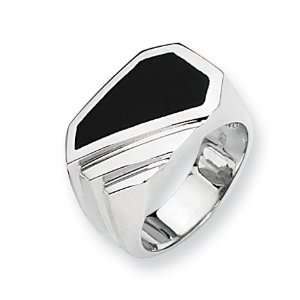   Versil Onyx and Sterling Silver Mens Ring   Size 10 Versil Jewelry