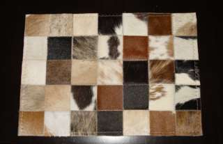 New cowhide leather table placemats runner x4  