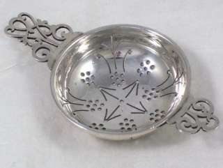   Sterling Silver English Tea Strainer from Birmingham dated 1965  