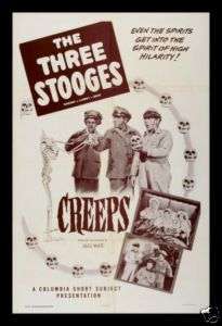 THE THREE 3 STOOGES * CREEPS *1SH ORIG MOVIE POSTER 56  